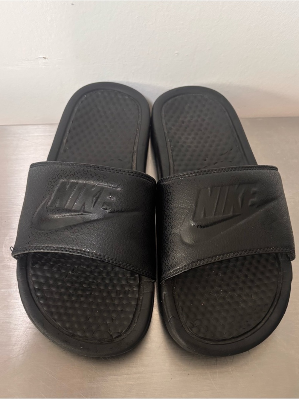 Nike Black Embossed Logo Slide Sandals